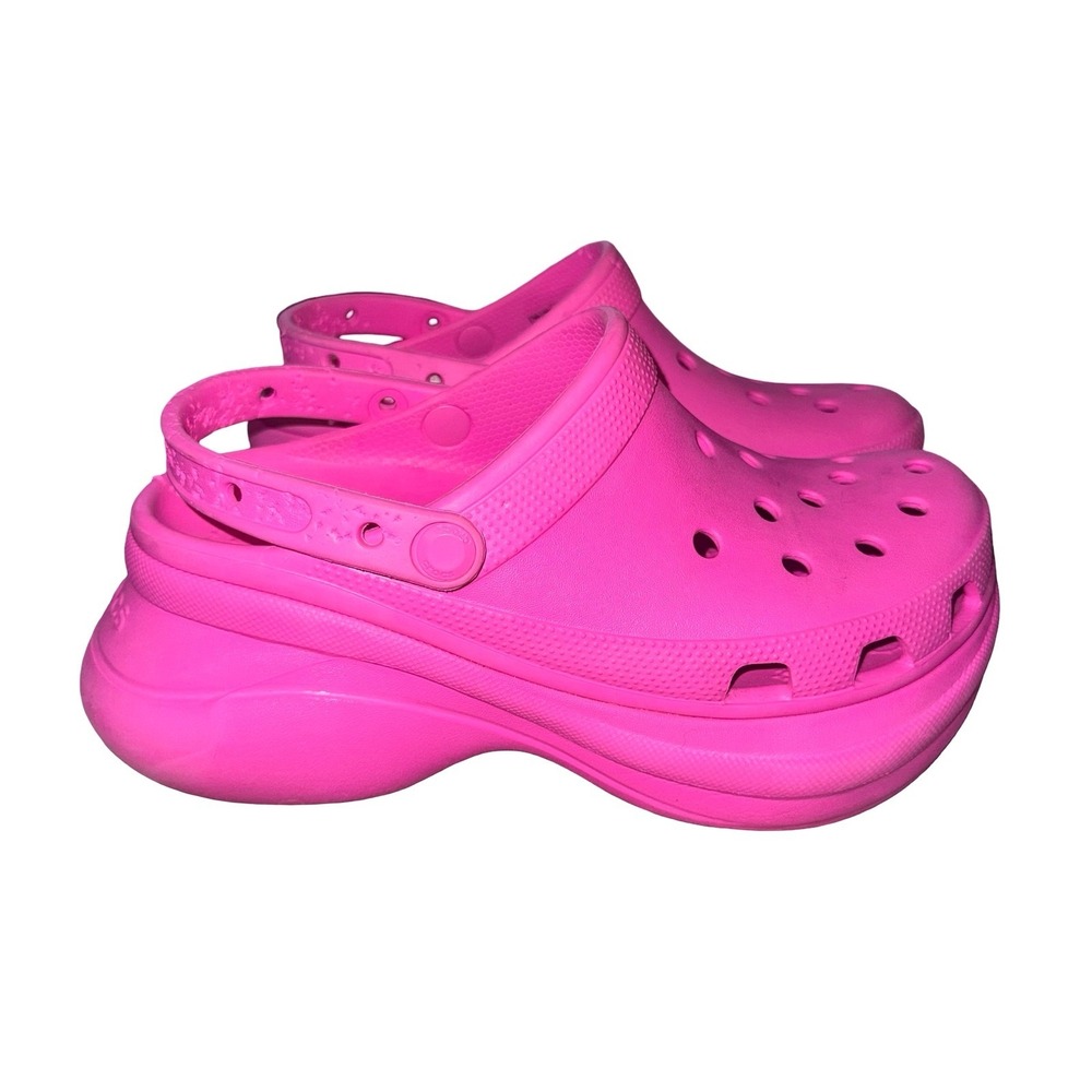 Crocs Bubble Crush Clog Hot Pink Platform Clogs Women's Size 10 Barbiecore - Picture 2 of 9